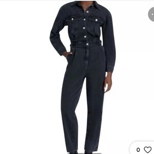 7 for All Mankind Black Denim Balloon Sleeve Jumpsuit Sz. S Gently used.